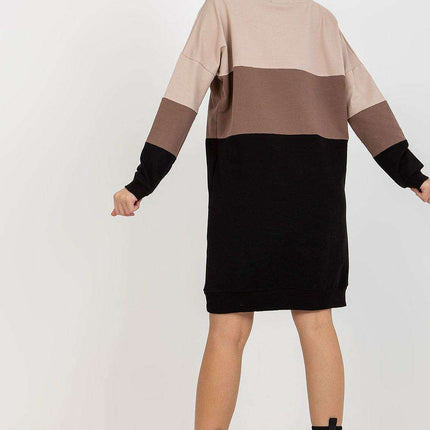 Cozy Parisian Heart Neckline Long Sleeve Sweatshirt Dress - Très Elite