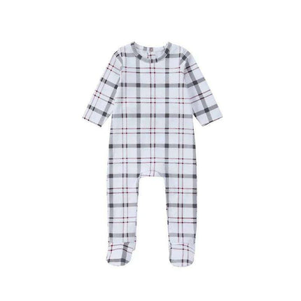 Cozy Plaid Family Matching Romper Set for Kids – Comfortable Cotton Sleepwear - Très Elite