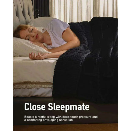 Cozy Red Sherpa Weighted Blanket for Tranquil Sleep Experience - Très Elite