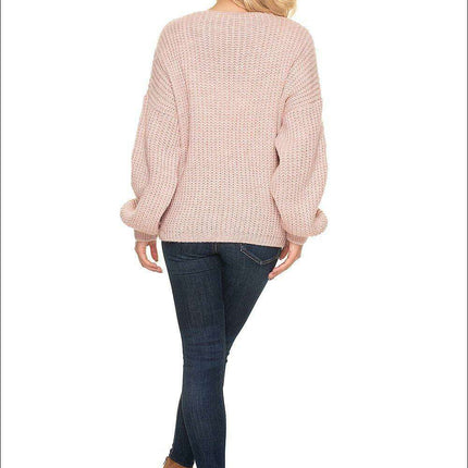 Cozy Rustic-Button Oversized Sweater - Très Elite