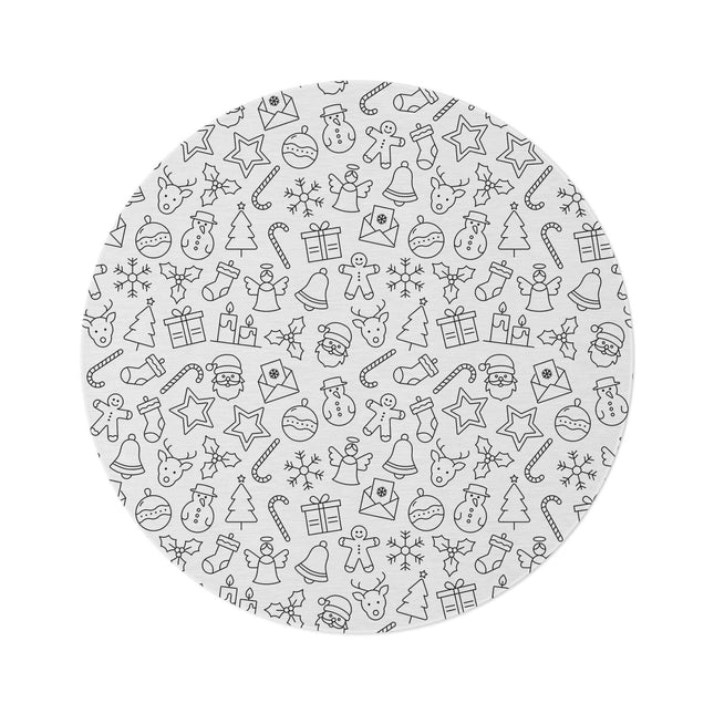 Cozy Snowman Chenille Round Rug for Winter Decor - 5ft