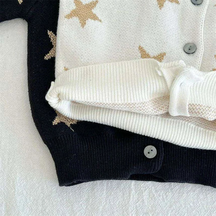 Cozy Star Print Knitted Cardigan for Kids - Autumn Sweater for Boys and Girls - Très Elite