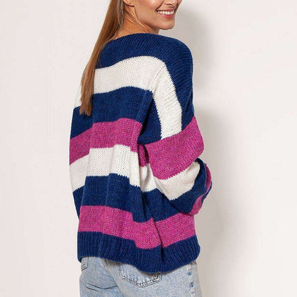 Cozy Striped Oversized Knit Jumper - Très Elite