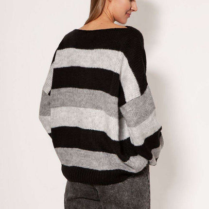 Cozy Striped Oversized Knit Jumper - Très Elite