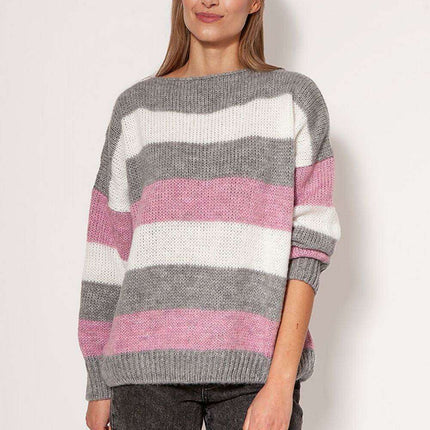 Cozy Striped Oversized Knit Jumper