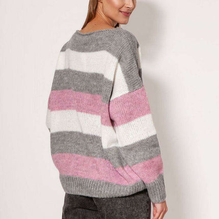 Cozy Striped Oversized Knit Jumper - Très Elite