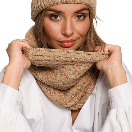 Cozy Thick Plaid Knit Infinity Scarf - Très Elite