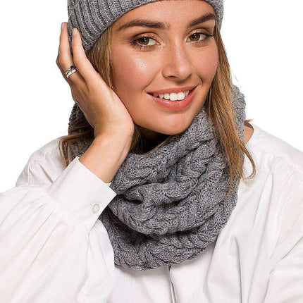 Cozy Thick Plaid Knit Infinity Scarf