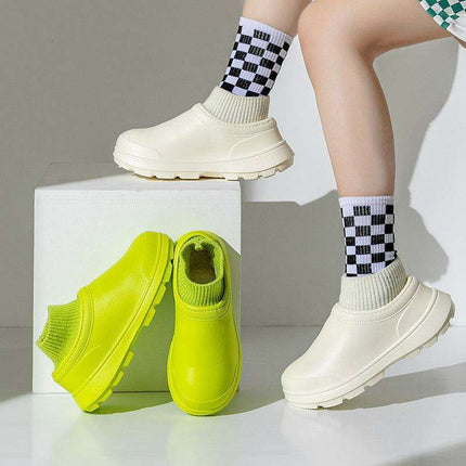 Cozy Velvet-Lined Waterproof Slides for Winter 2023 - Unisex Plush Cotton Footwear - Très Elite