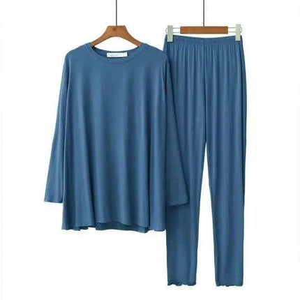 Cozy Women's Modal Pajama Set with Long Sleeve Top and Pants for Relaxation and Sleep - Très Elite