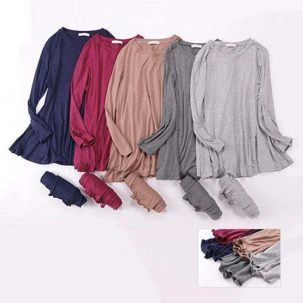 Cozy Women's Modal Pajama Set with Long Sleeve Top and Pants for Relaxation and Sleep - Très Elite