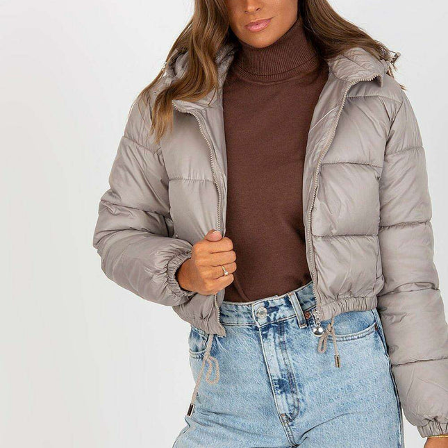 Cozy Women's Quilted Down Jacket with Removable Hood for Winter