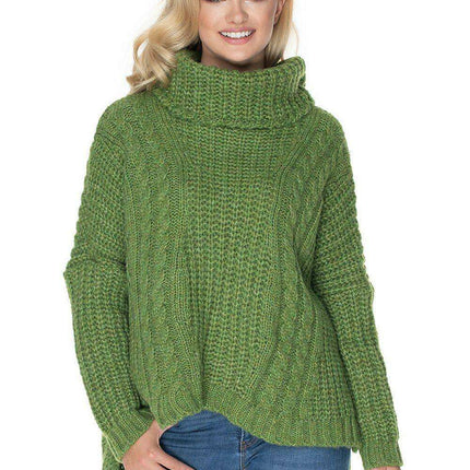 Cozy Wool Blend Oversized Sweater – Luxe Turtleneck Knitwear - Très Elite