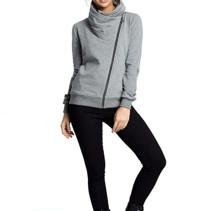 Cozy Zip-Up Draped Sweatshirt - Très Elite