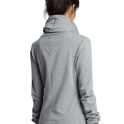 Cozy Zip-Up Draped Sweatshirt - Très Elite