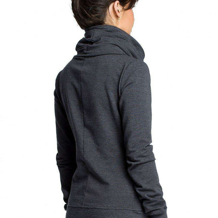 Cozy Zip-Up Draped Sweatshirt - Très Elite