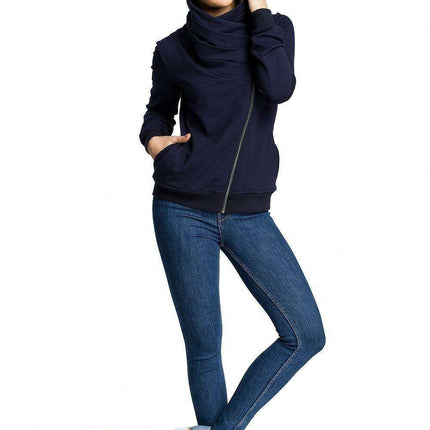 Cozy Zip-Up Draped Sweatshirt - Très Elite
