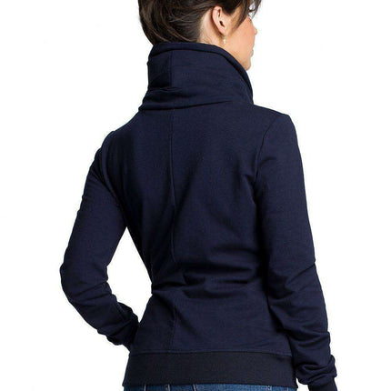 Cozy Zip-Up Draped Sweatshirt - Très Elite