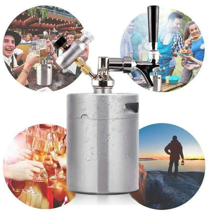 Craft Your Own Beer Anywhere: Portable Stainless Steel Mini Keg Dispenser System - Très Elite
