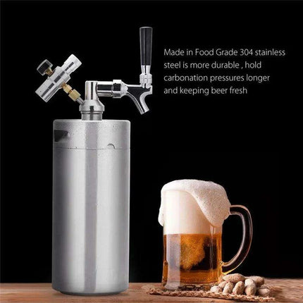 Craft Your Own Beer Anywhere: Portable Stainless Steel Mini Keg Dispenser System - Très Elite