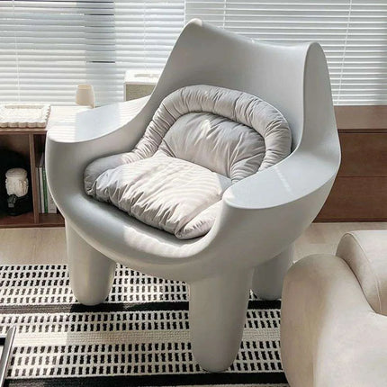 Cream Leather Nordic Embrace Chair: A Touch of Luxury for Modern Living - Très Elite