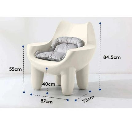 Cream Leather Nordic Embrace Chair: A Touch of Luxury for Modern Living - Très Elite