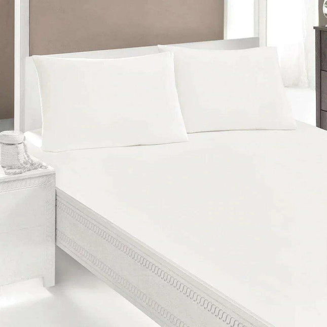 Cream Turkish Ranforce Luxury Double Bed Set - Ultimate Comfort and Style