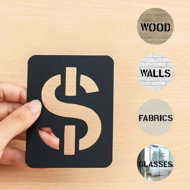 Creative 42-Piece Stencil Kit for Letters, Numbers, and Symbols - Perfect for DIY Home Decor and Artistic Creations