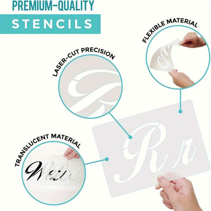 Creative Alphabet and Number Stencils Kit - 45 Sheets for Artistic Face Albums, Painting, and Graffiti Projects - Très Elite
