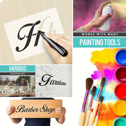 Creative Alphabet and Number Stencils Kit - 45 Sheets for Artistic Face Albums, Painting, and Graffiti Projects - Très Elite