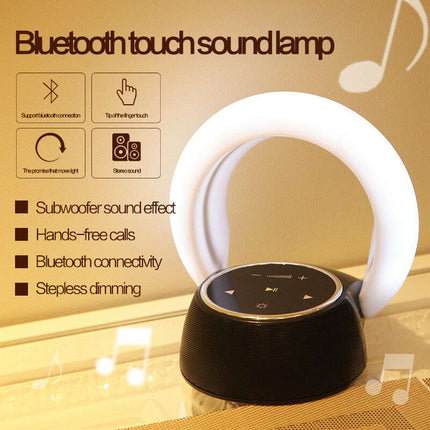 Creative Bluetooth Subwoofer Stereo Speaker LED Desk Lamp Stepless Dimming Folding Touch Atmosphere Night Light - Très Elite