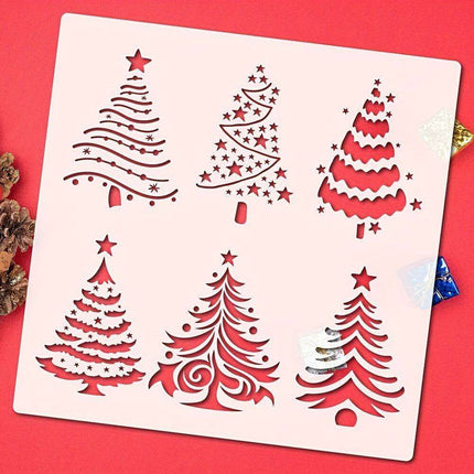 Creative Christmas Stencils Set - Reusable Templates for Festive Tree and Star Crafts - Très Elite