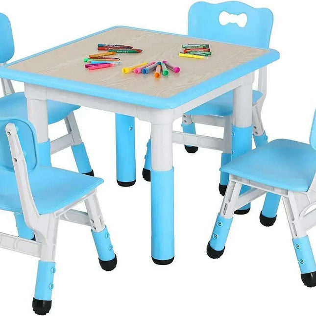 Creative Kids Adjustable Table and Chair Set with Interactive Graffiti Surface - Ideal for Ages 2-10