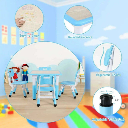 Creative Kids Adjustable Table and Chair Set with Interactive Graffiti Surface - Ideal for Ages 2-10 - Très Elite