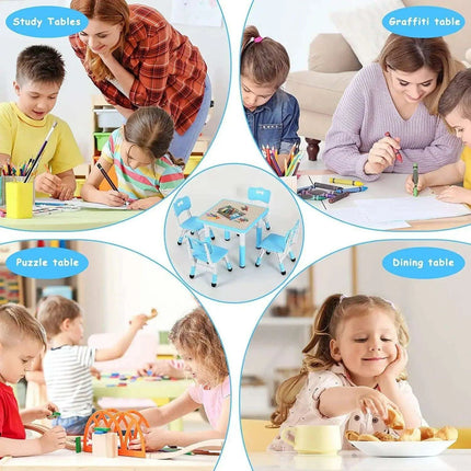 Creative Kids Adjustable Table and Chair Set with Interactive Graffiti Surface - Ideal for Ages 2-10 - Très Elite
