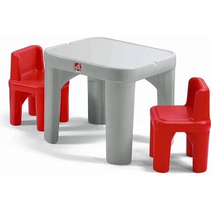 Creative Playtime Table and Chair Set for Kids in Gray and Red - Très Elite
