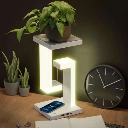 Creative Smartphone Wireless Charging Suspension Table Lamp Balance Lamp Floating For Home Bedroom - Très Elite
