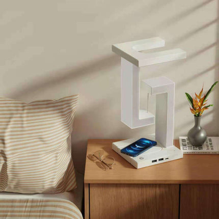 Creative Smartphone Wireless Charging Suspension Table Lamp Balance Lamp Floating For Home Bedroom - Très Elite