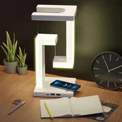Creative Smartphone Wireless Charging Suspension Table Lamp Balance Lamp Floating For Home Bedroom - Très Elite