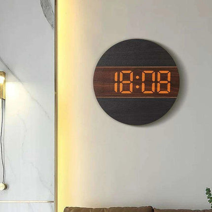Creative Wooden Digital Wall Clock with Automatic Brightness Adjustment - Très Elite