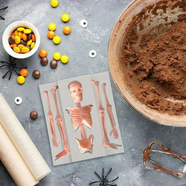 Creepy Creative Skeleton Silicone Mold for Baking and Crafting Adventures