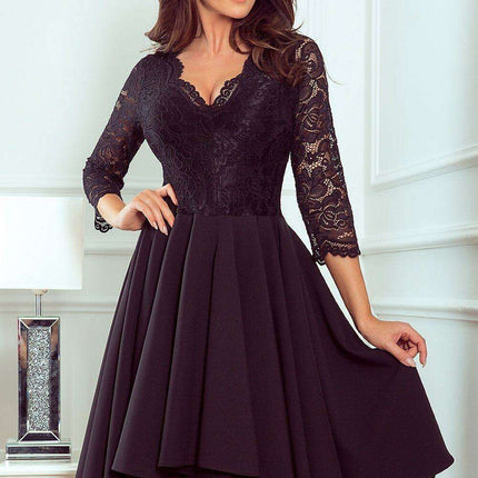 Crimson Elegance Asymmetrical Evening Gown from Europe - Très Elite