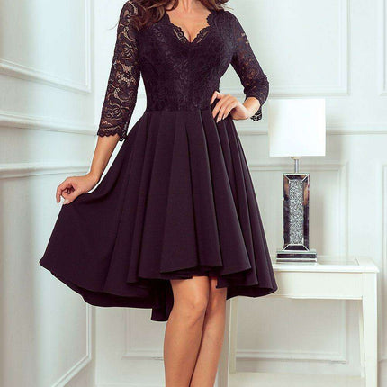 Crimson Elegance Asymmetrical Evening Gown from Europe - Très Elite
