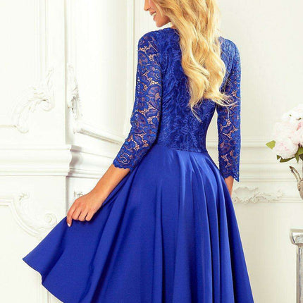 Crimson Elegance Asymmetrical Evening Gown from Europe - Très Elite