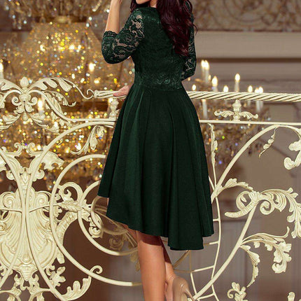 Crimson Elegance Asymmetrical Evening Gown from Europe - Très Elite