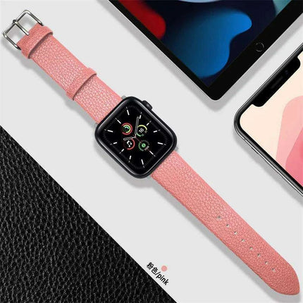 Crimson Glitter Leather Apple Watch Band - Luxe Sparkle Strap - Très Elite