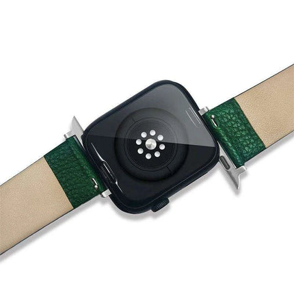 Crimson Glitter Leather Apple Watch Band - Luxe Sparkle Strap - Très Elite
