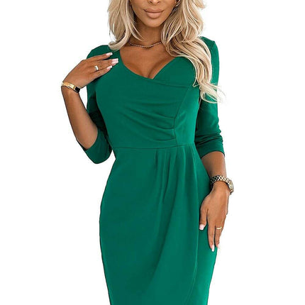 Crimson Pleated Iris Midi Dress - Numoco Collection