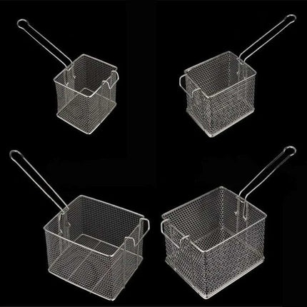 Crispy Fry Perfection: Premium Stainless Steel Square Fryer Mesh Strainer - Très Elite