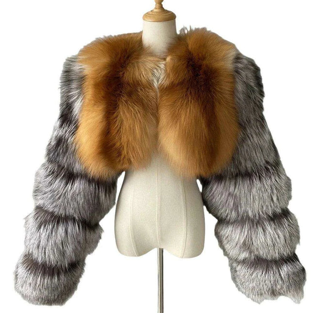 Cropped Women's Fox Fur Jacket: Ultimate Winter Elegance
